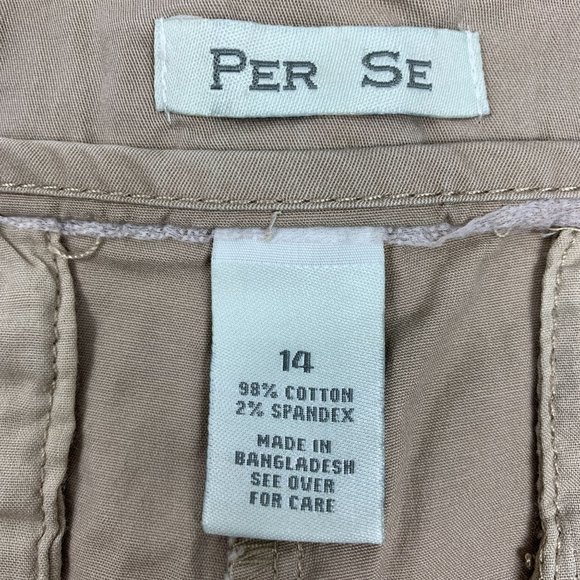Per Se 14 Shorts Tan Casual 38" X 5" Flat Front - Picture 3 of 3